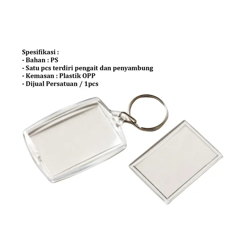 [COD] GD C1269 Gantungan Kunci Akrilik Bingkai Foto Keychain Bening Polos 7