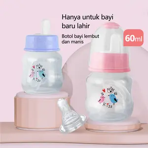 Angel Mommy Botol Bayi Baru Lahir 60ml Pp Anti Tumpah Cangkir Air Bayi Usia 0-6 Bulan Dengan Dot Silikon  XK60ml