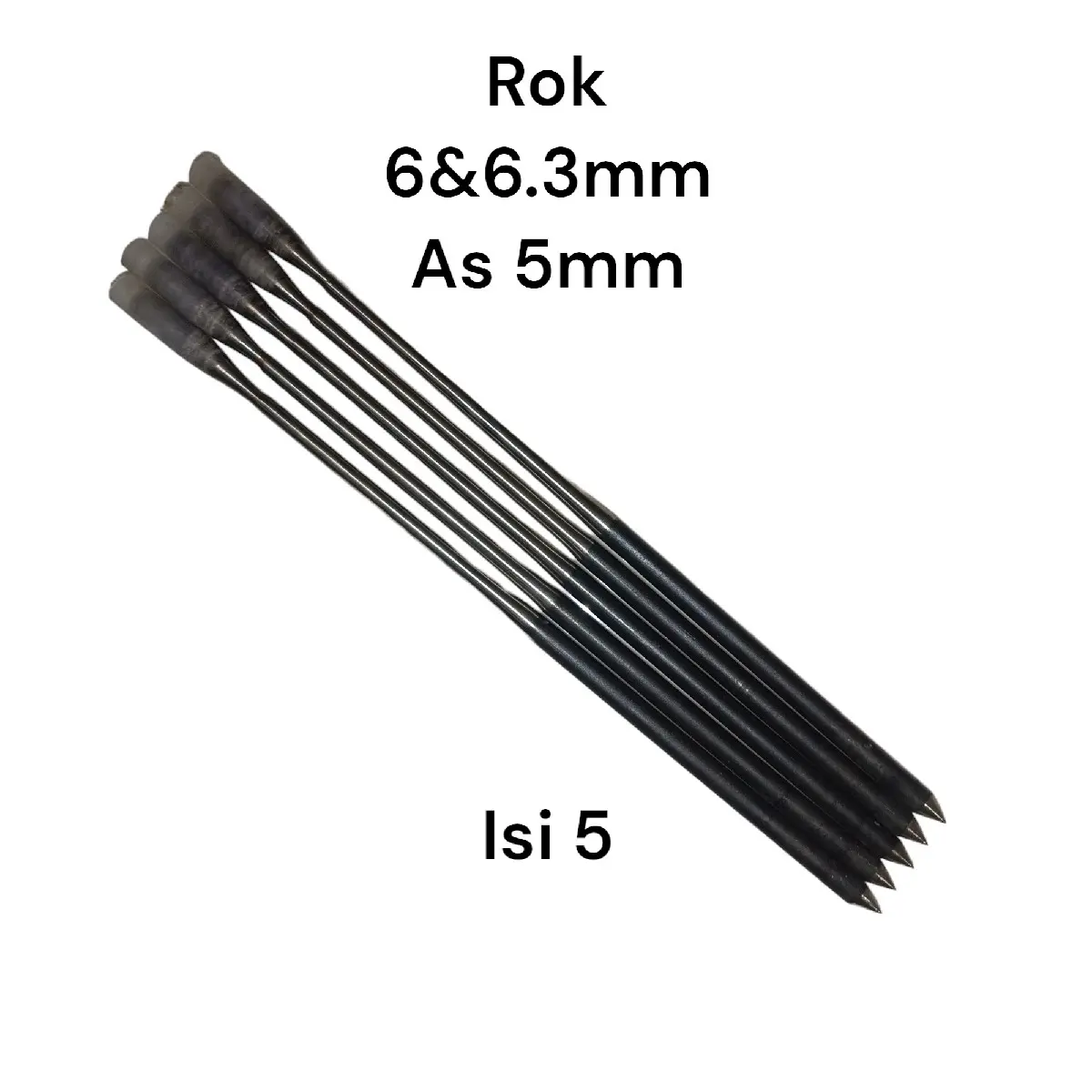 Baja Jarum Besar Hitam Variasi Isi 5 Pcs - Diameter 5mm, Panjang 15cm-25cm