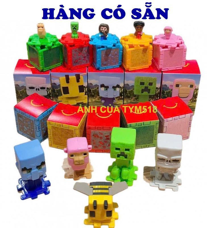 Mcdonalds Minecraft Movie Hình Mcdo Happer Đồ chơi mô hình Happy Paradise 2025 McDonald 's cho bé trẻ em HOT