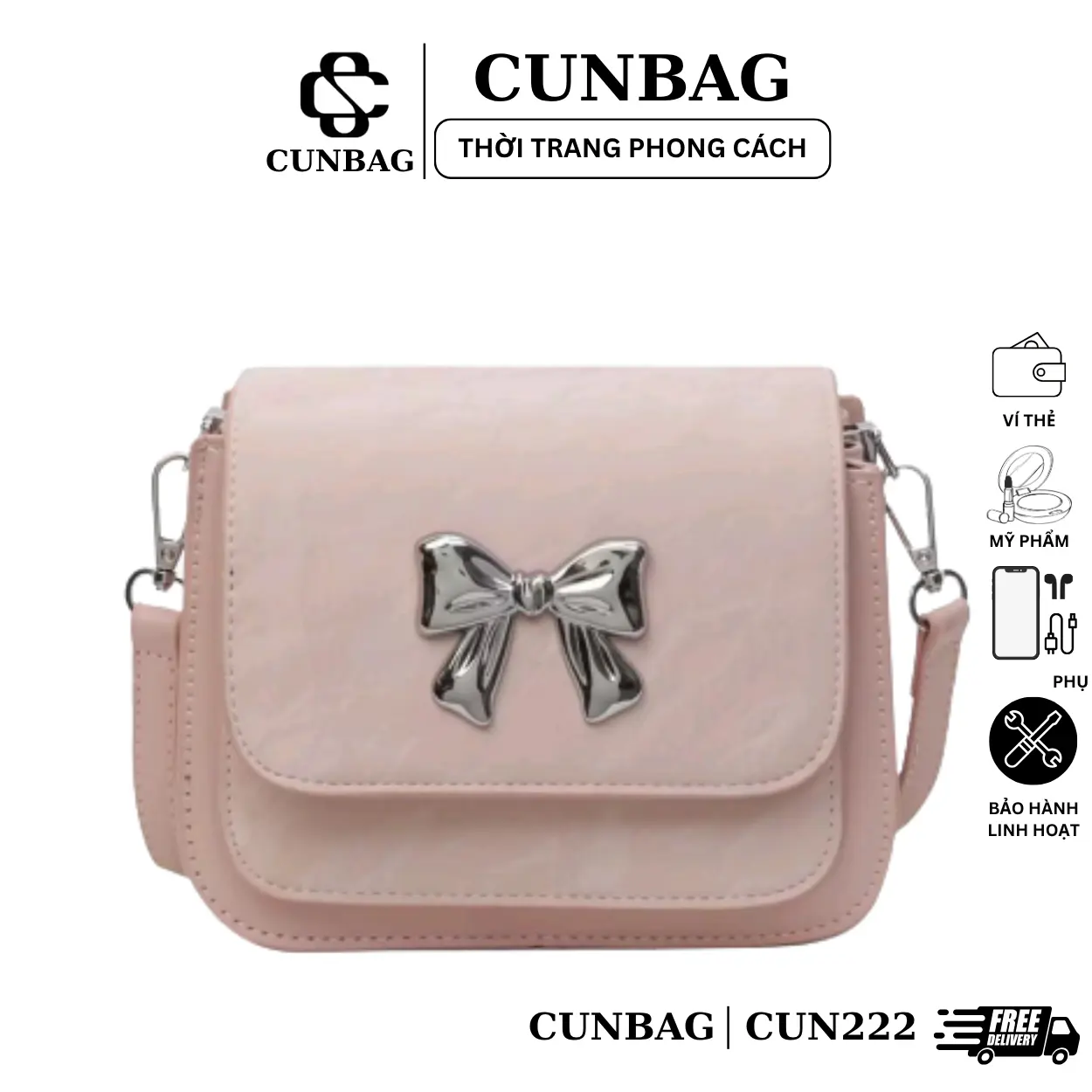 (Xả Lỗ Lấy Tương Tác) Túi Xách Nữ Dáng Bầu Nhung Vân Loang Basic  CUN222