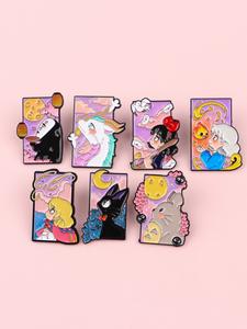 Set de 7 piezas de Broches de Personajes de Dibujos Animados, Estilo Lindo, Insignias para Uso Diario, Regalo Perfecto para Amigos, Accesorio para Todas las Estaciones