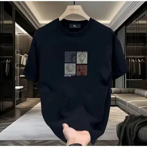 Baju Kaos Distro Pria keren Retro Oversize t shirt Kaos Hitam Pria 100% Cotton 24S C1427