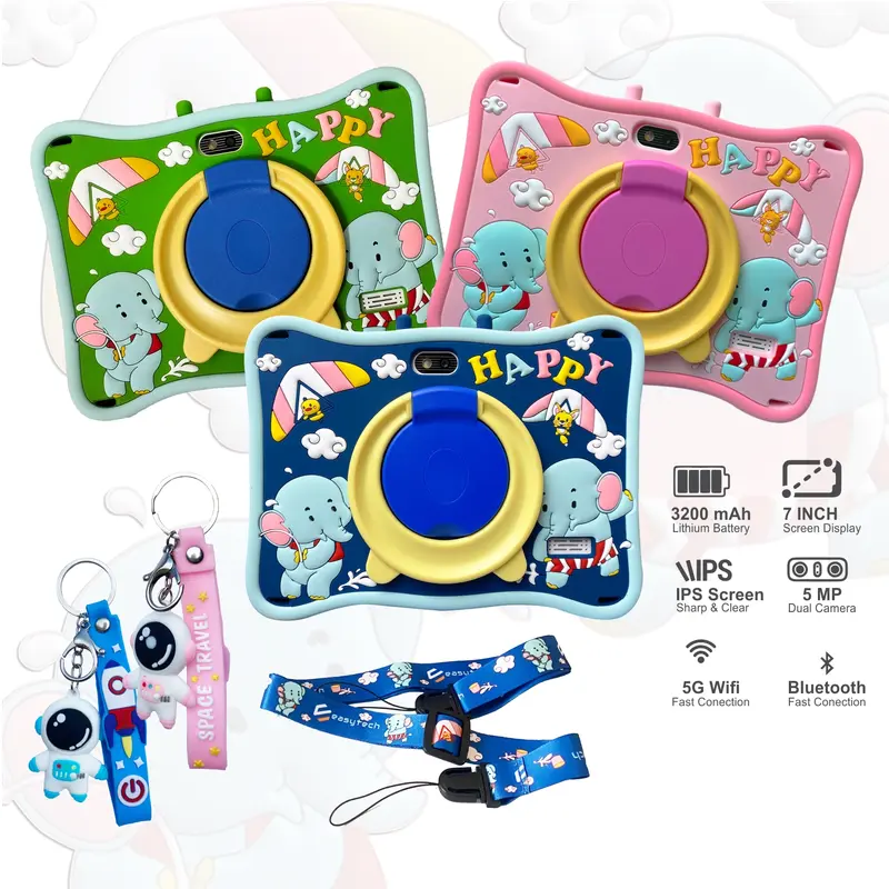 Tablet Android Anak Easytech E13 / Tablet Android Belajar Edukasi Anak Layar Sentuh Edukasi IPS Screen 7 inch WIFI Hotspot Kids Pen Toy paket  tablet 1