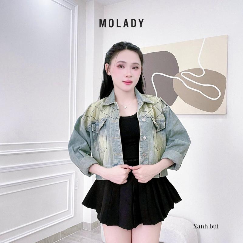  MOLADY - Áo Khoác Jean Phối Chỉ Thêu Tính Tế Lên Outfit Sang Xịn Bất Ngờ K300 