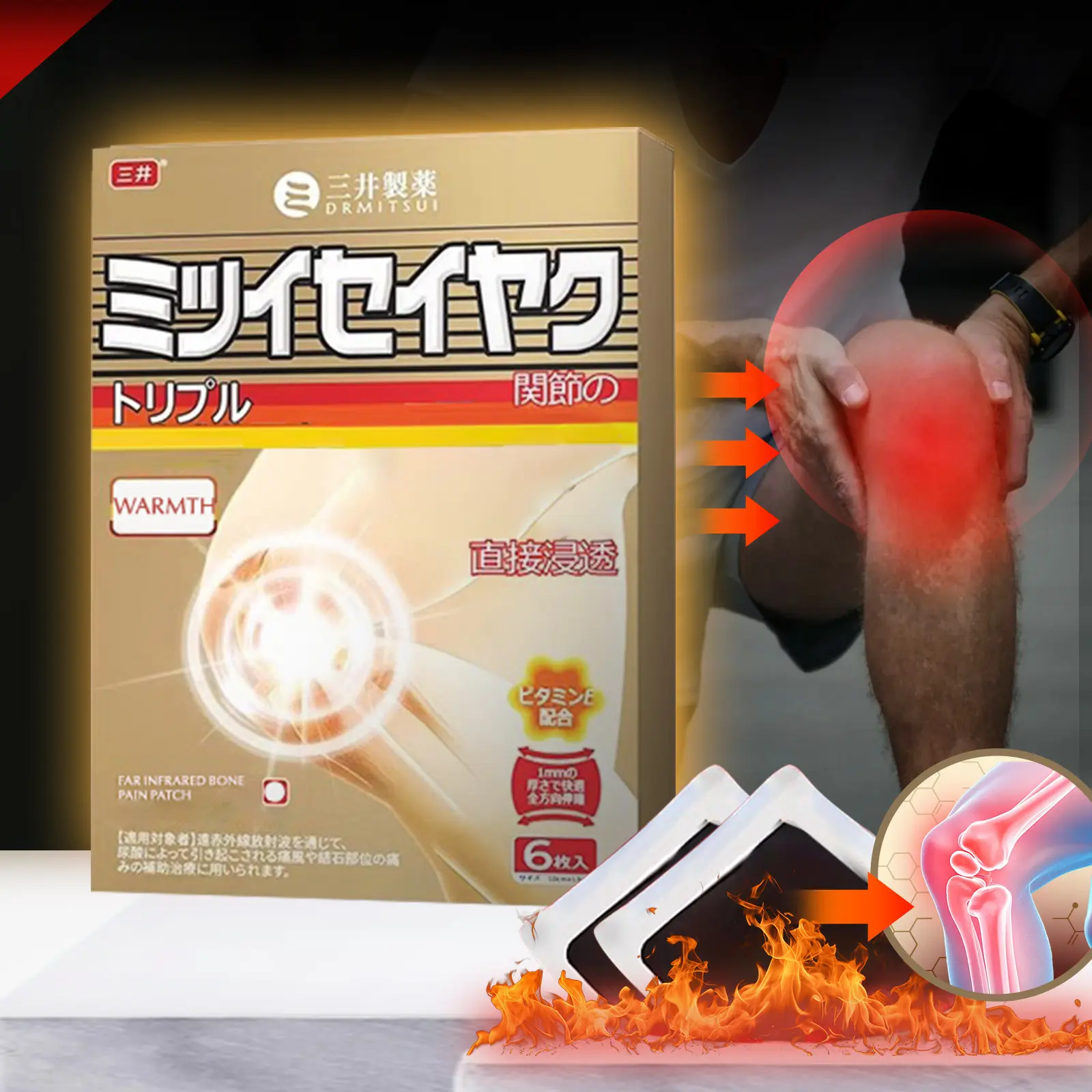 Heating patches for shoulders, neck, waist and knees
