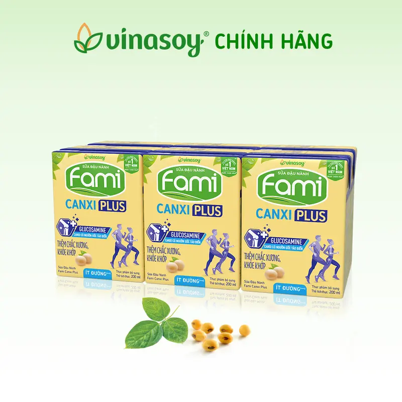 Thùng sữa đậu nành Fami Canxi Plus nguyên vị (ít đường) 36 hộp x 200ml) 2