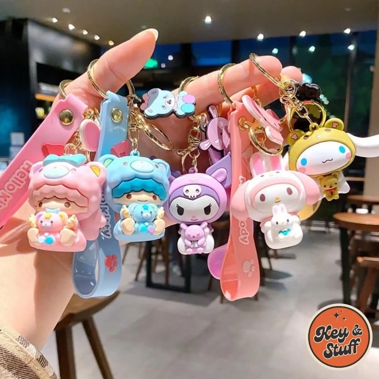 Gantungan Kunci Desain Kartun Lucu Sanrio Kitty Melody Kuromi Cinamonroll Untuk Tas Sekolah / Gantungan Kunci Mobil Motor KeyChain Liontin Tas / Gantungan Kunci Karakter Lucu