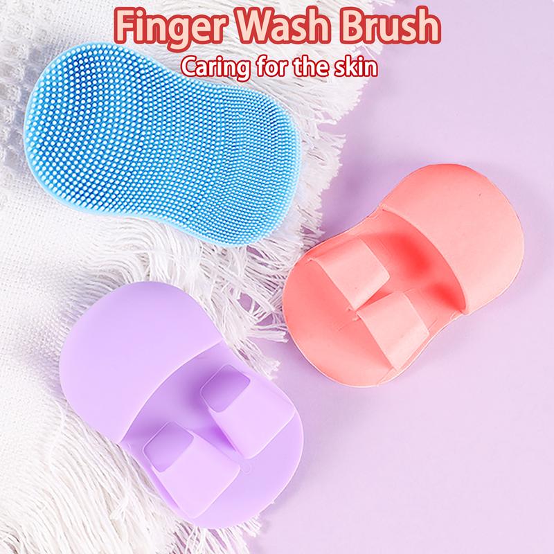 Product Introduction of 3pcs(1pc of each color) Face Scrubber Mini Facial Brush Silicone Wash Exfoliator Finger Glove Pads Handheld Cleansing Brushes Tool for Skin Care Deep Clean Blackhead Acne Pore Removal 1