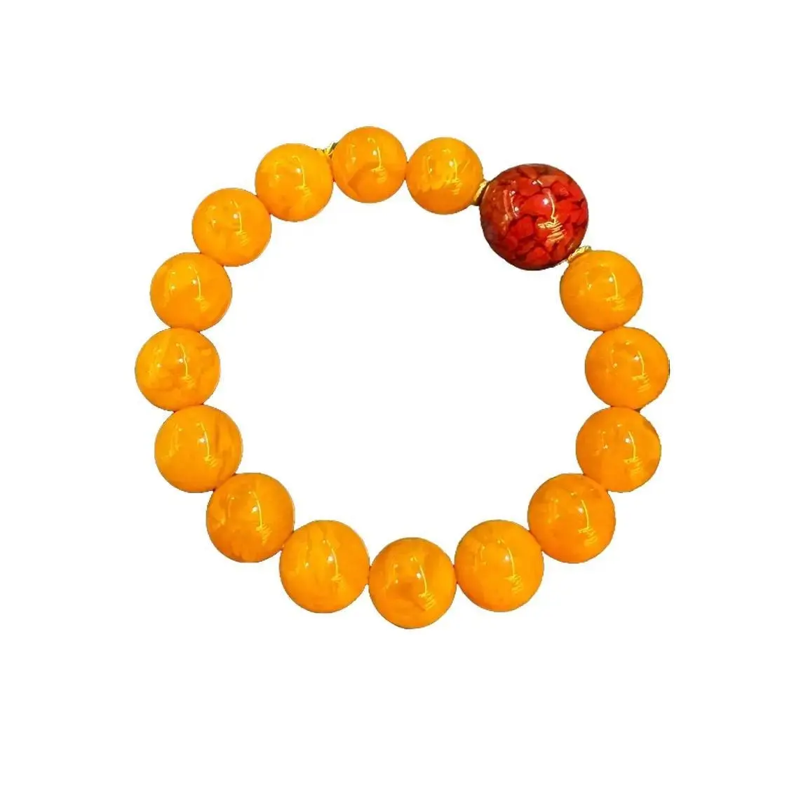 Platinum Cloud Pattern Old Amber Bracelet