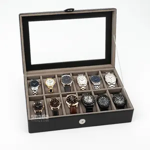 KOTAK JAM TANGAN ISI 12 FULL MOTIF DAN WARNA | BOX JAM TANGAN MURAH | Tempat jam isi 12 Watch Box Biru Hijau