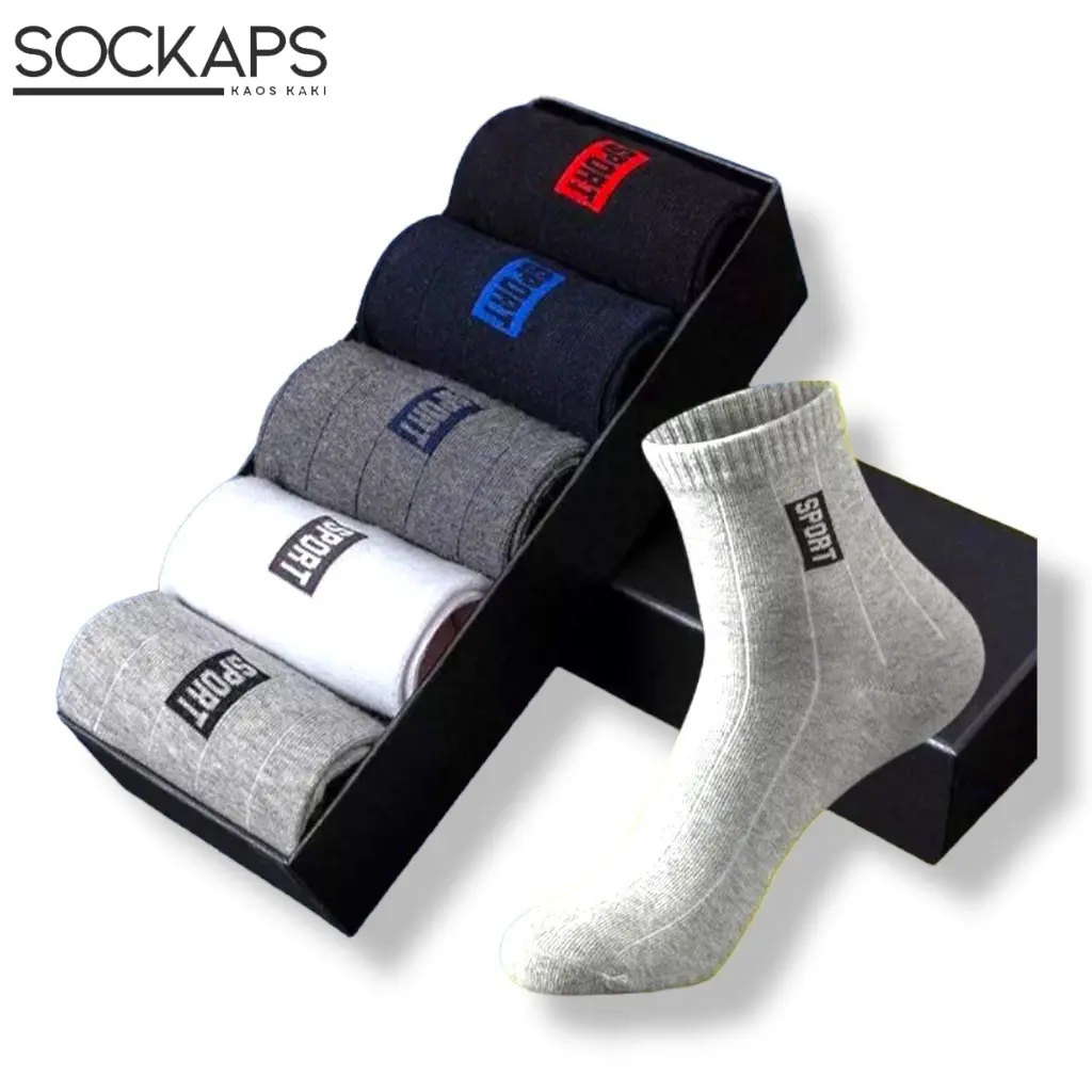 (3 Pasang) Kaos Kaki Motif Sport-G Kaos Kaki Tebal Pria  Business Sport // Kaos Kaki Olahraga