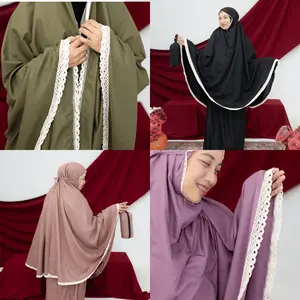 IRVEENA - Mukena Dewasa Polos Renda Tas Travelling Bahan Katun Premium