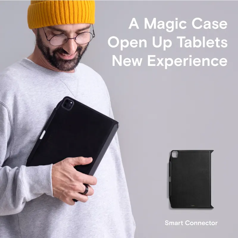 Ốp Có Nút Snap MOFT, Dành Cho iPad Pro 12.9 "(5), Tương Thích Với Bàn Phím Ma Thuật Và Kết Nối Từ Tính, Giá Đỡ Đa Năng, Có Ngăn Đựng Bút Chì 1