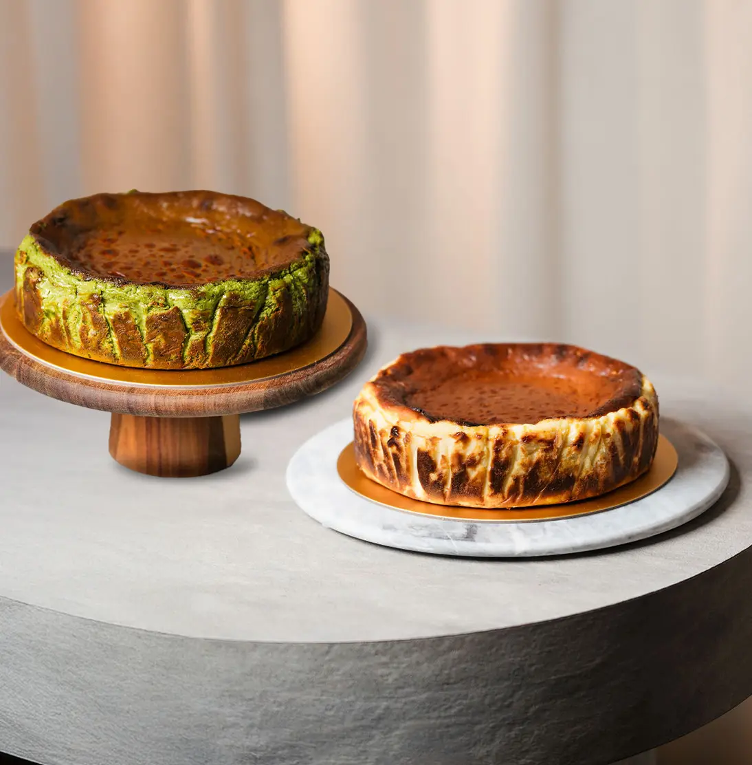 Ardor Twin Basque Cheesecakes (Original and Matcha, 6in Whole) Physical Voucher