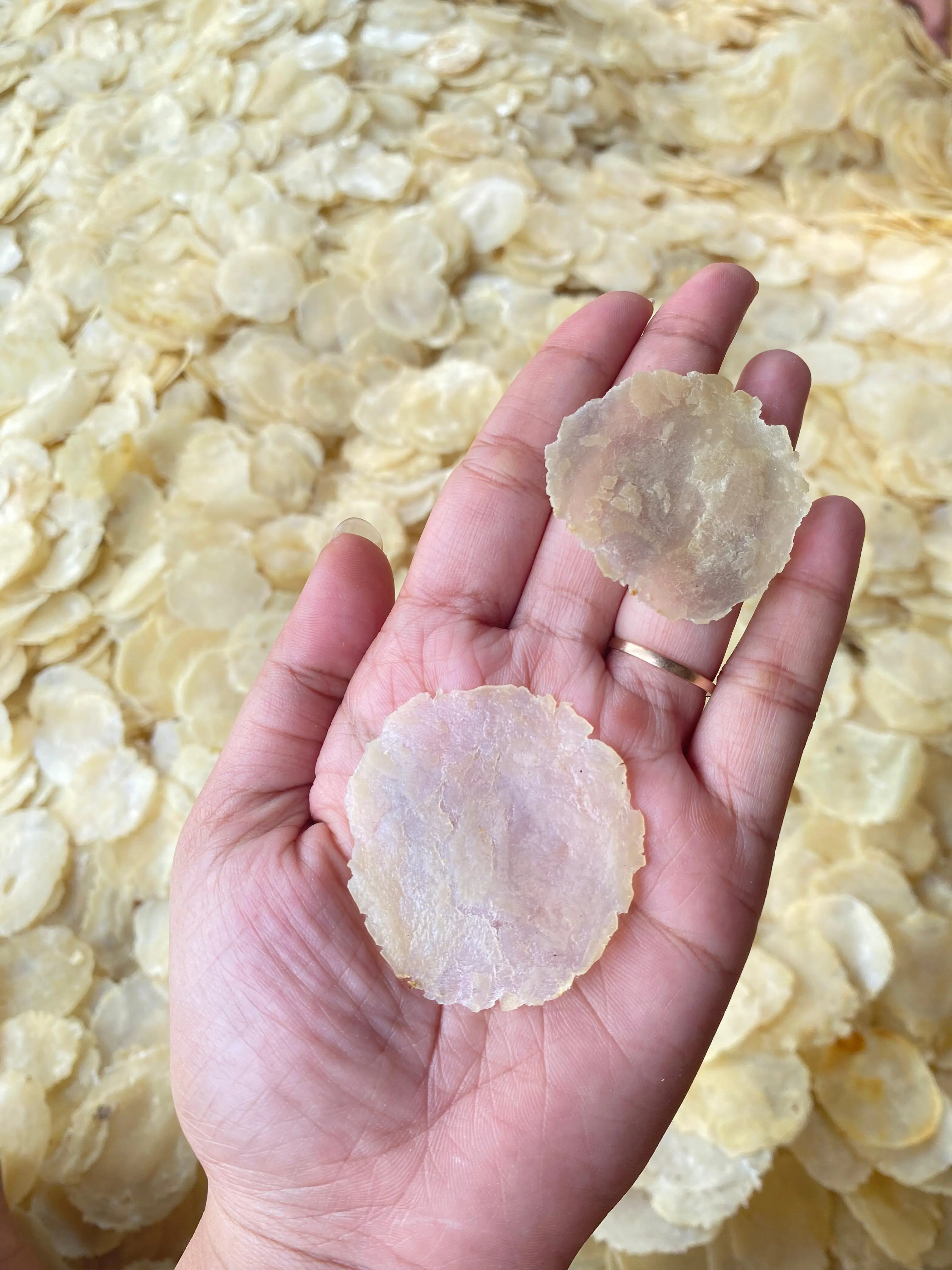Murahhh 1/2 KG Emping Melinjo Kering Pasar, Tersedia Berbagai Ukuran Kecil Sedang Dan Lebar (Food)