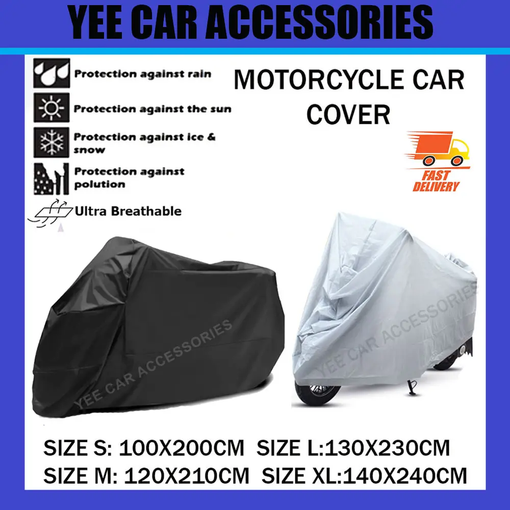 Motorcycle Motorbike Dustproof PEVA UV Protective Motor Cover Penutup Motorsikal Selimut Motor (Grey) Accessories