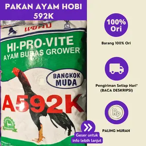 Pakan Ayam Hobi 592K (Usia 1-2 Bulan) Kemasan 1 Kg