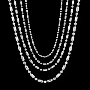 Kalung Stainless / Monel Warna Silver Model Bambu Anti Karat