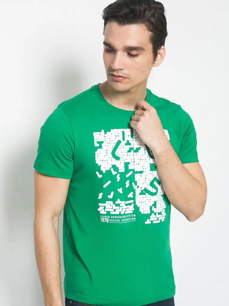 LGS - Kaos Pria - Motif Sablon - Warna Hijau - GTS.878.P155.02.C