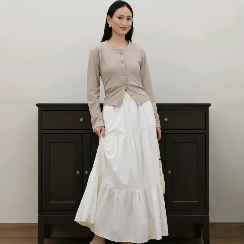 Terbaru! Arzha Skirt / Rok Susun Canda + Kantong / Ruffle skirt / Rok wanita / Rok 3 susun 8