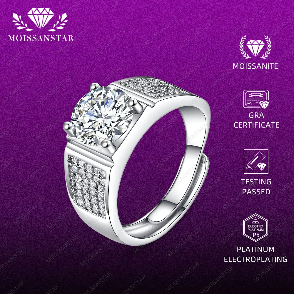 OS4-MR31 Moissanite Cincin Cowo Keren Dengan Sertifikat GRA Dan COD Garansi 1 Tahun Desain Mewah Elegan Simpel Asli For Gift bday birthday Set Hadiah Pasangan Cewe Wanita Perempuan Cowo Pria Laki laki Cincin Couple Free Box MR31