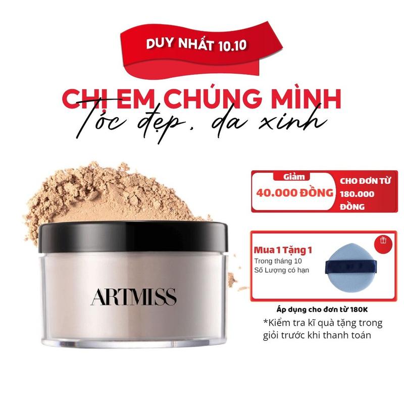 Phấn phủ ARTMISS TRANSPARENT MATTE POWDER kiểm soát dầu nhờn giúp giữ nền lâu trôi 30g Cosmetic Women