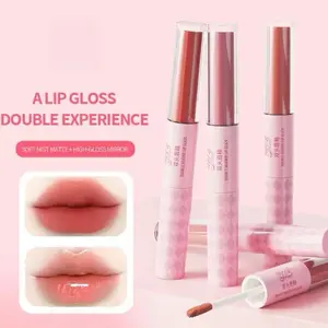 Duo Matte & Gloss Lip 2in1 - Soft Mist + Mirror Shine Lipstik Matte dan Glossy untuk Tampilan Cantik dan Menawan dengan Double Experience