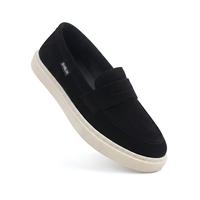 Gambar BARLIN - Sepatu Slip On Suede Pria Casual Sol Jahit Kuat Anti Jebol - Orion Series Flat Shoes Hitam - Black White, 39 dari Barlin Kota Bandung 1 Tokopedia
