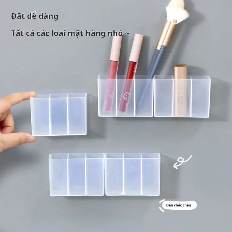 Hộp lưu trữ tủ gương, Hộp ngăn treo tường, Cầm Tay, Không Cần Đục Lỗ, Kẹp Lông Mày, Kéo, Bút Chì Kẻ Lông Mày Và Giá Để Bàn Chải, Hộp lưu trữ 3