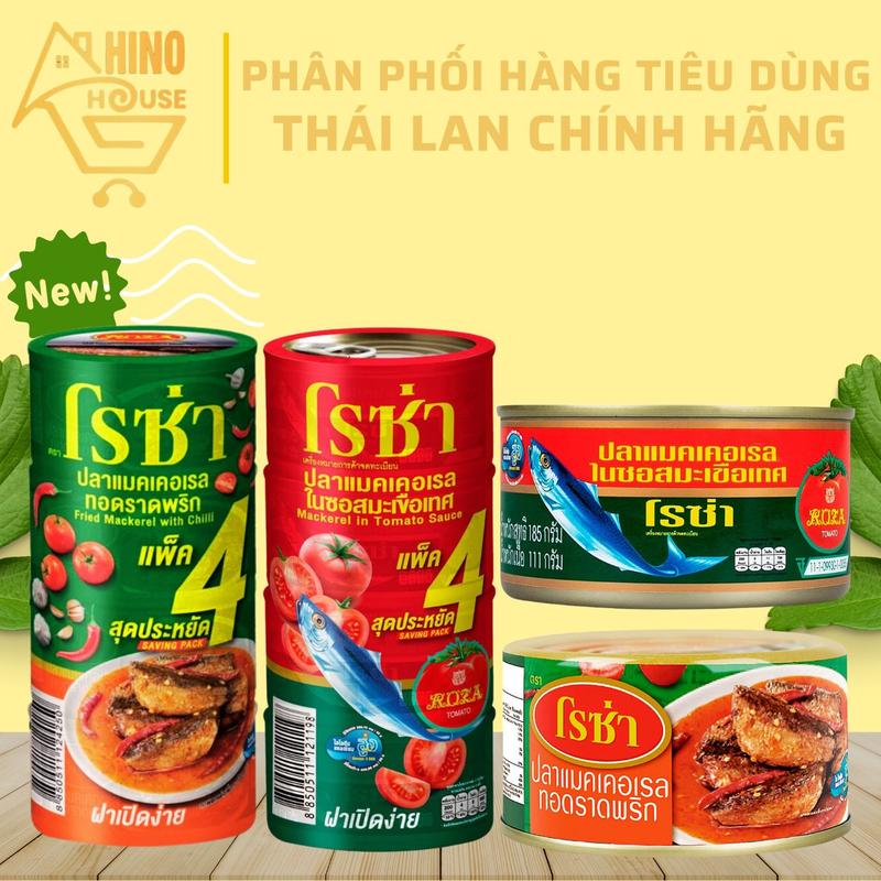 1 Lốc 4 Hộp Cá Thu Chiên Sốt Chua Cay Roza Thái Lan, Hương Vị Thơm Ngon, Nước Sốt Đậm Đà - Hinohouse