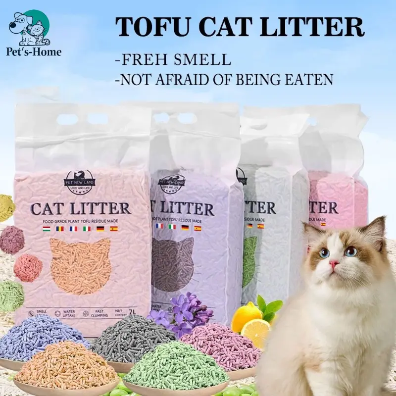 Pasir Kucing Tahu Tofu Berkualitas 7L 2KG, Ramah Lingkungan, Beraroma Wangi, Mudah Dibuang dan Tidak Berbau murah