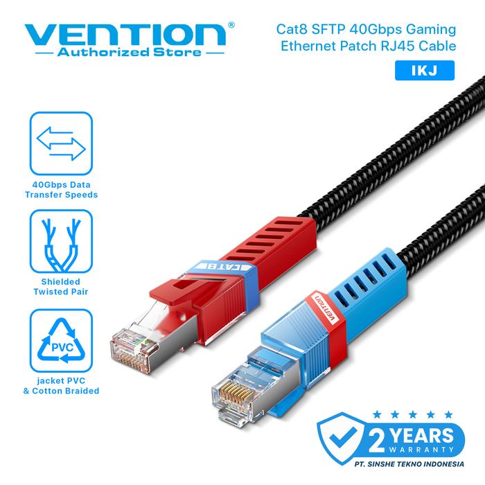 Gambar Vention Kabel Lan Cat8 Cat.8 40Gbps RJ45 SFTP Gaming Patch Ethernet - IKJ, 1 Meter dari Vention Authorized Store Kota Administrasi Jakarta Barat Tokopedia