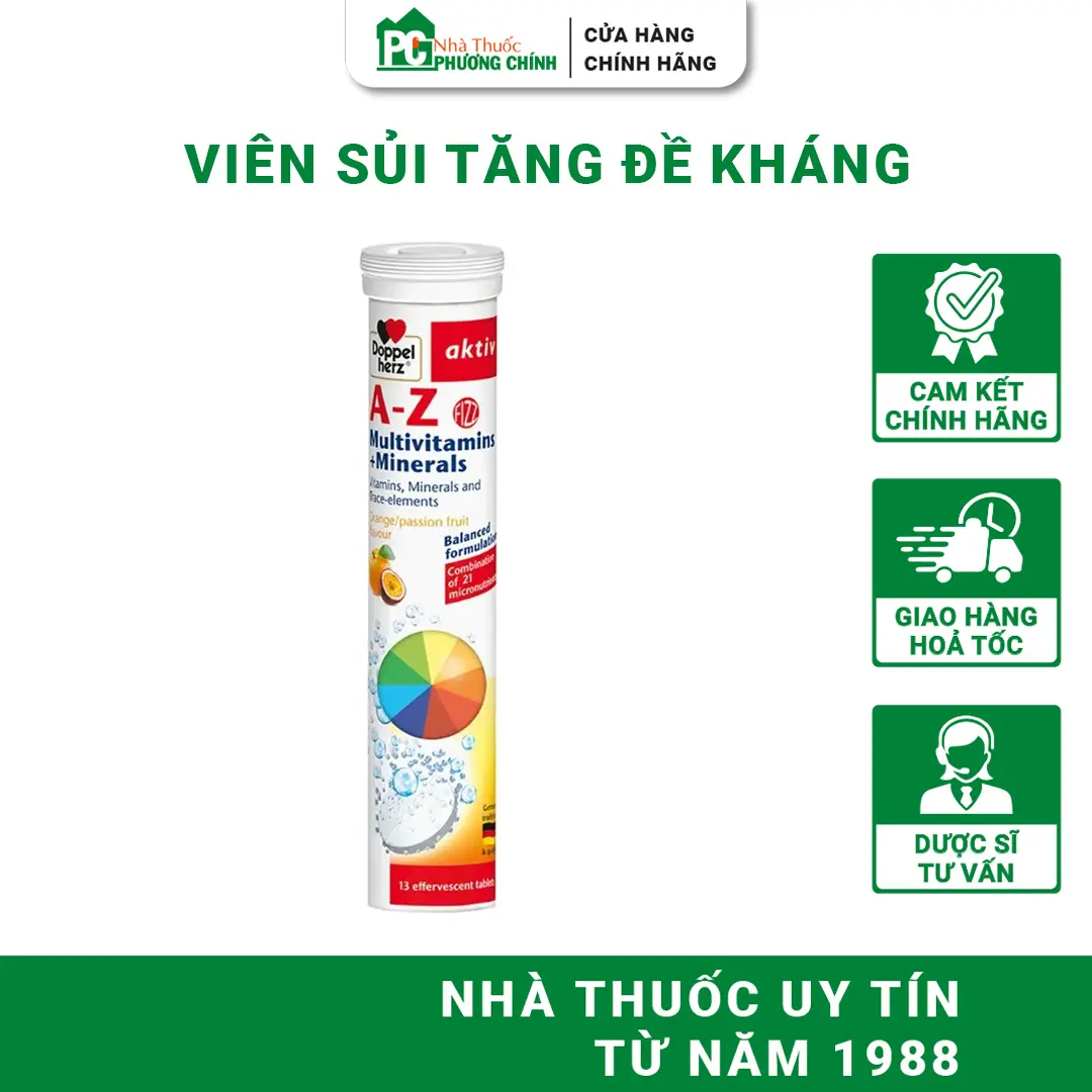 Viên Sủi Tăng Đề Kháng Doppelherz A-Z Multivitamins + Mineral 13 Viên