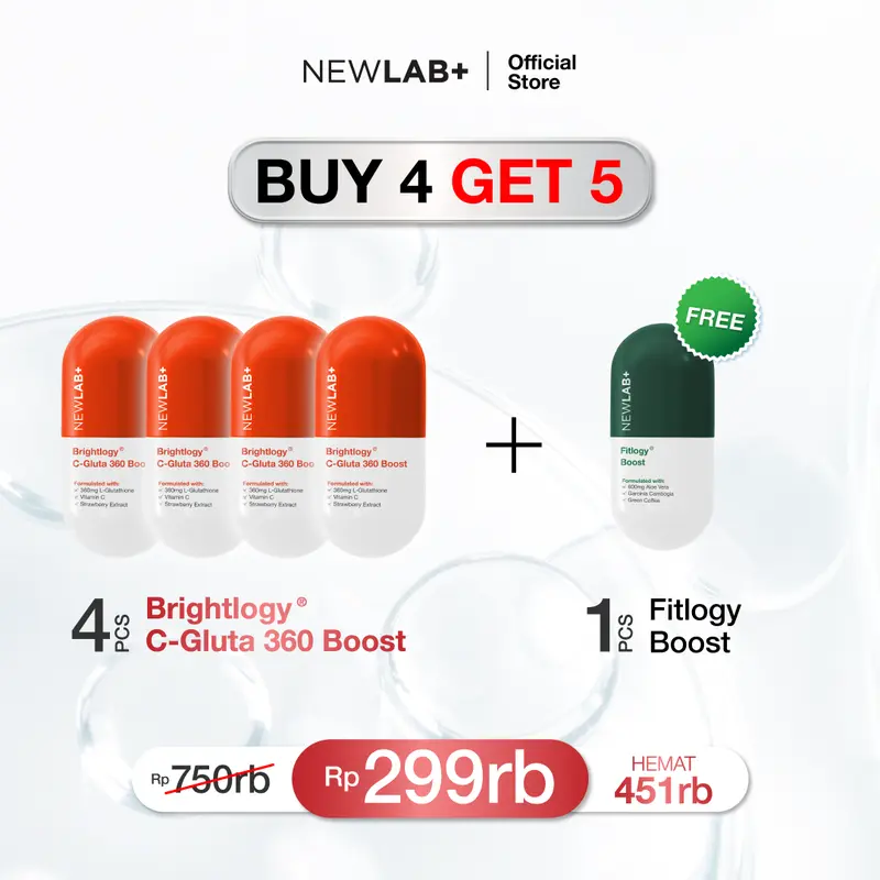 [FREE GIFT WITH PURCHASE] NEWLAB Brightlogy C-Gluta 360 Boost | Suplemen Glutathione | Minuman Glutathione BPOM | Glutathione Kapsul untuk Mencerahkan 50gr 3