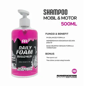 Runner Boosters - Daily Foam Shampo Cuci Motor Mobil 5000ml Formula pH Netral & Slick Formula Busa Melimpah Turbofoam sabun cuci motor salju sabun cuci motor