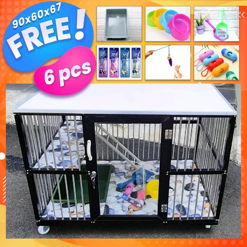 Kandang Kucing Almunium 1 Pintu Anti Karat Kuat Kokoh Tahan Air - Ukuran P. 90 x L. 60 x T. 67 anjing & kucing kandang & palet 3