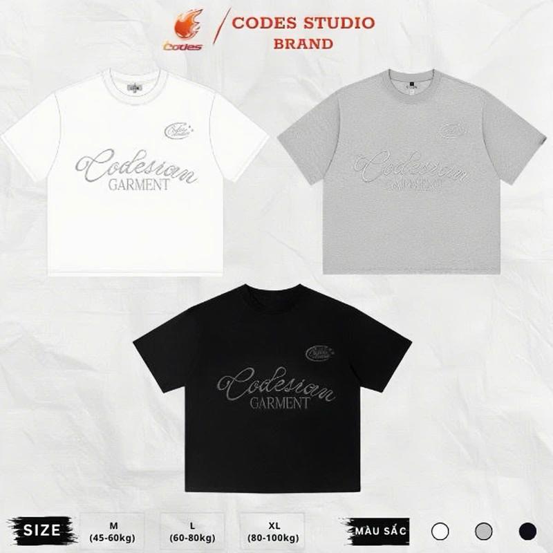 Áo Thun Nam Nữ Form Boxy Cổ Tròn Tay Ngắn Logo Thêu Nổi "Codesiam Garment" Chất Cotton Thoáng Khí Local Brand CODESTUDIO