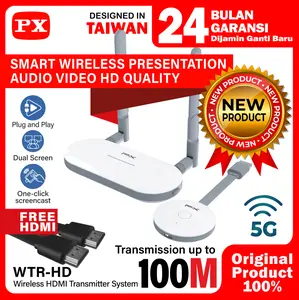 HDMI Wireless Presentation System Video Transmitter Receiver HP Laptop Tablet Iphone TV Monitor Proyektor Wireless HDMI 60 Meter PX WTR-HD