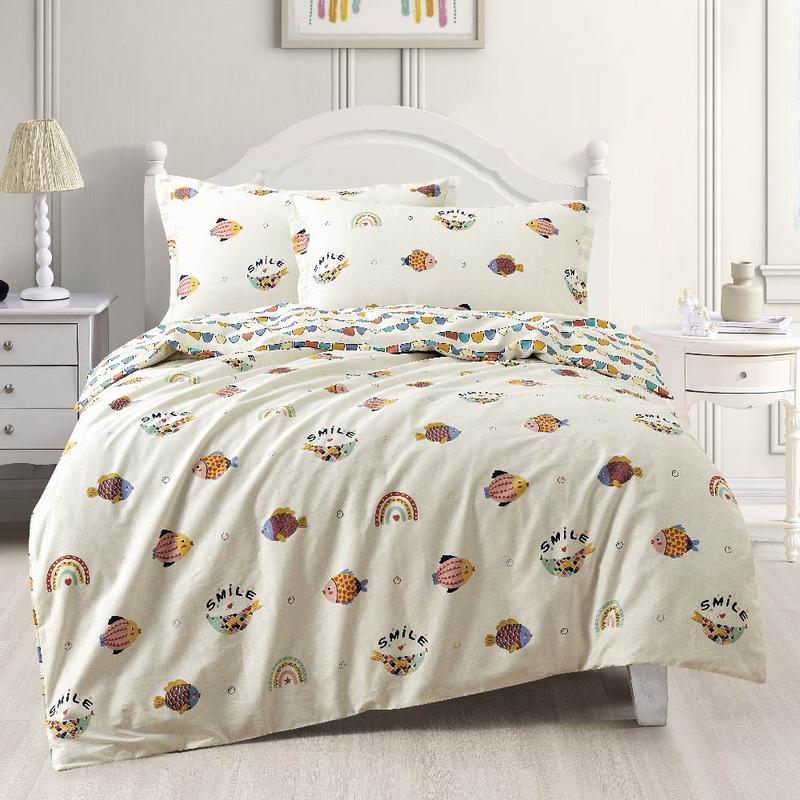 Aussino Kids Bobble 100% Cotton Fitted Sheet Set and Quilt Cover Set - Perfect for Your Child's Bed 0