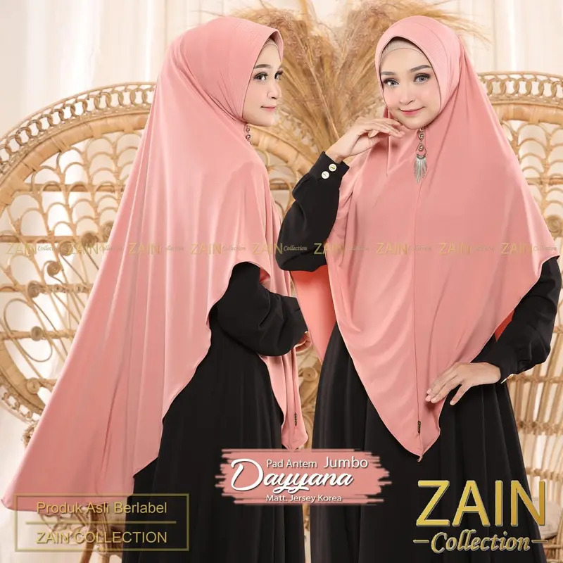 ZAIN - Kerudung Bergo Syar'i Dayyana Jumbo Jilbab Soft Pet || Hijab Syari ZAIN COLLECTION  High Quality 5