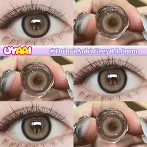 [COD+NDD] UYAAI SOFTLENS Aoki gray Caramel LENSA KONTAK 14.0-14.5mm MINUS 0-8.00 USE 6 MONTH