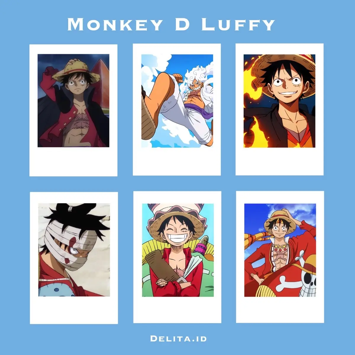Polaroid Anime One Piece Luffy Zoro Sanji
