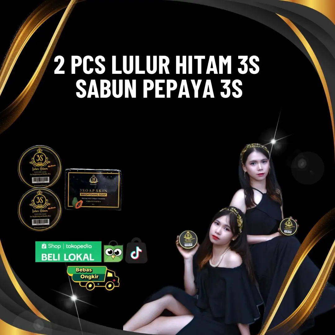 2 pot lulur hitam + 1 pcs sabun pepaya
