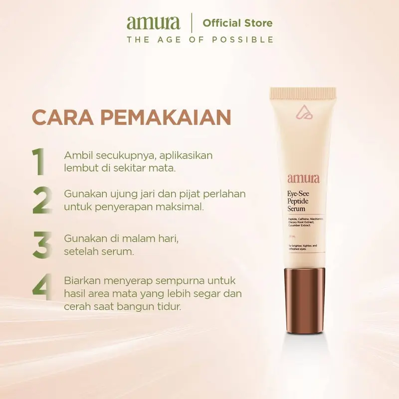 Amura Eye-see Peptide Serum 10ml | Eye Cream Eye Serum Mencerahkan Area Mata Memudarkan Mata Panda Kantung Mata Cream with Cooling Tech 5