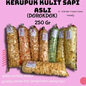Rambak Kulit Sapi 1 Bal Kerupuk Kulit Sapi Spesial Gurih Halal Dorok Dok 230-250 Gr Kerupuk Dorokdok 10 Varian Rasa Jagung Pedas Rumput Snack Barbeque Food Crispy Bbq Goreng