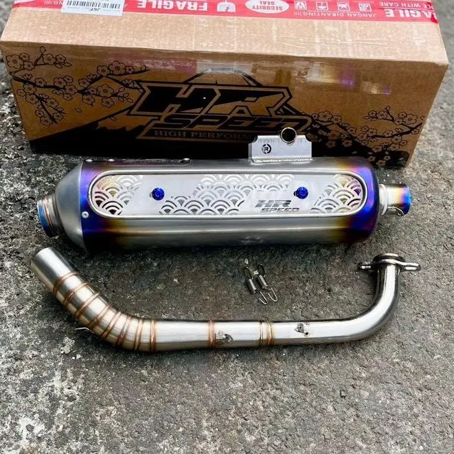 Knalpot Standar Racing Hr speed type ala2 klaster nmax aerox pcx vario adv scoopy beat inlet 38mm all metik