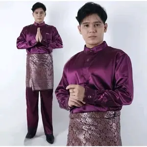 (SET TELUK BELANGA)SET MELAYU COWOK/SET COWOK+SONGKET.SET COWOK SATIN YAMAHA SILK PREMIUM/SETELAN PRIMIUM Pria Celana