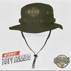 Topi Rimba Ripstop Logo BOHEMIAN – Topi Outdoor Stylish untuk Pria & Wanita