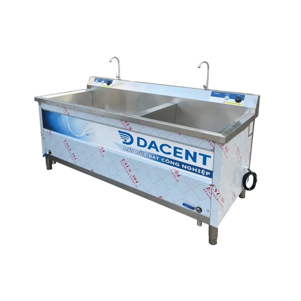 Máy rửa bát chậu đôi 1m8 cho nhà hàng khách sạn